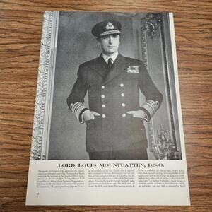 WWII Lord Louis Mountbatten Portrait • Supreme Allied Commander SE Asia • Britis